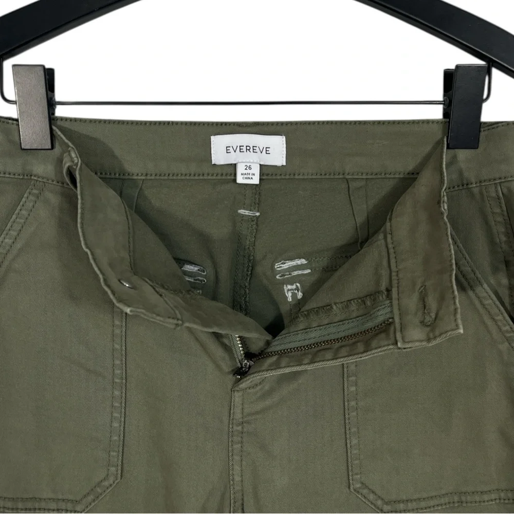 Evereve Payton utility ankle slit pant in Olive green size 26 - Picture 7 of 11